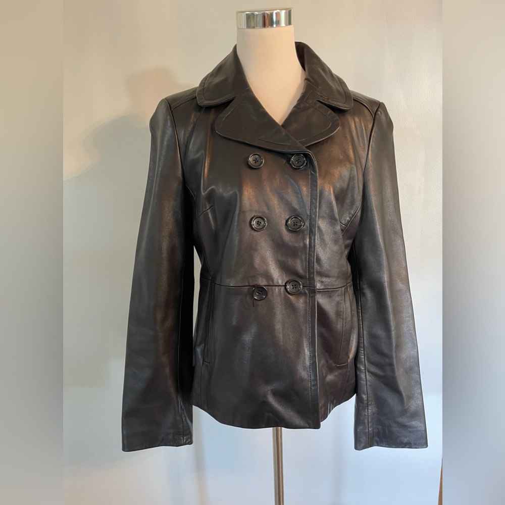 Ann Taylor Double Breasted Leather Jacket